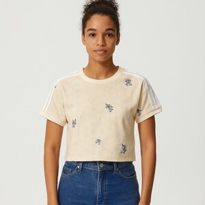 Adidas x Disney Stitch Cream Cropped Tee M Limited Edition